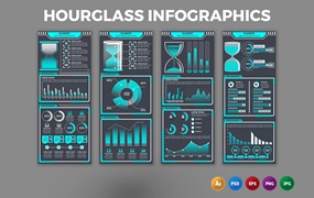 沙漏数据信息图表设计模板 Hourglass – Infographics Design