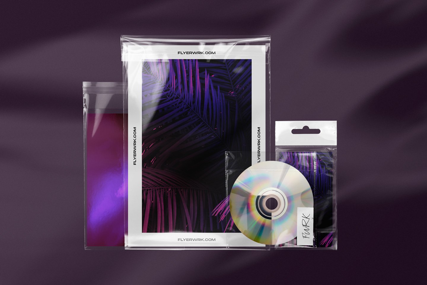 30个高分辨率褶皱潮流空塑料袋PNG物料设计展示样机模板 Flyerwrk Isolated Empty Plastic Bags 样机素材 sucaiwan.com