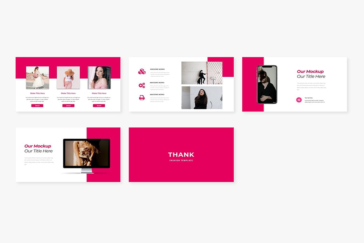 时尚服装展示谷歌幻灯片创意模板 Vella Fashion Google Slide 幻灯图表 sucaiwan.com