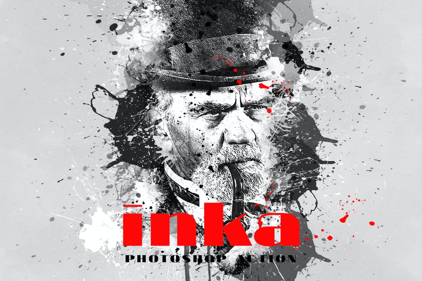 彩墨画照片处理效果PS动作模板 Inka – Photoshop Action 插件预设 sucaiwan.com