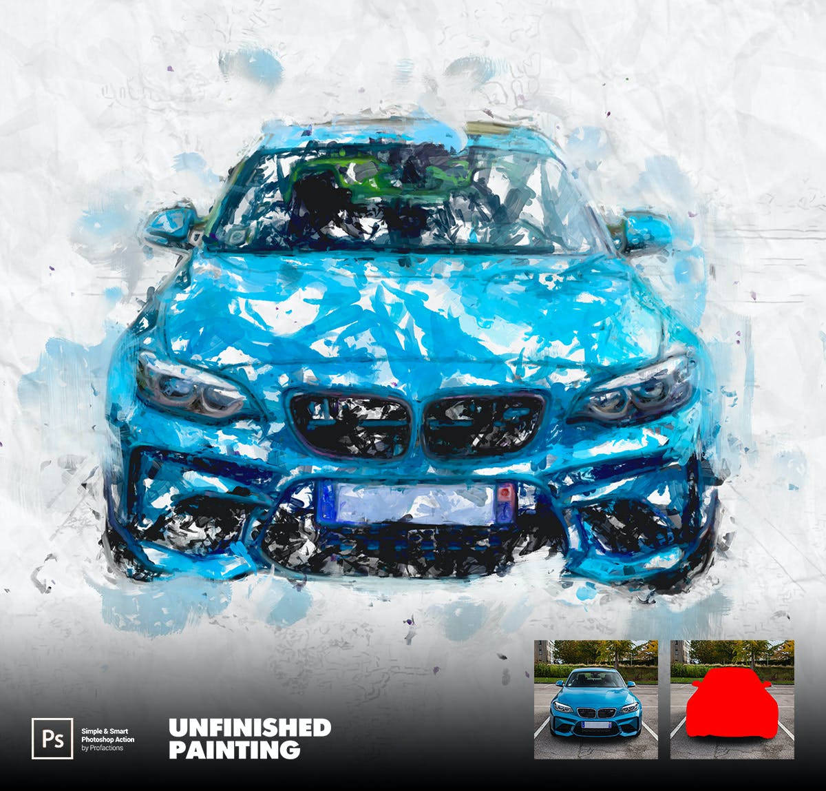 未完成的绘画效果照片处理ps动作 Unfinished Painting Photoshop Action 插件预设 sucaiwan.com