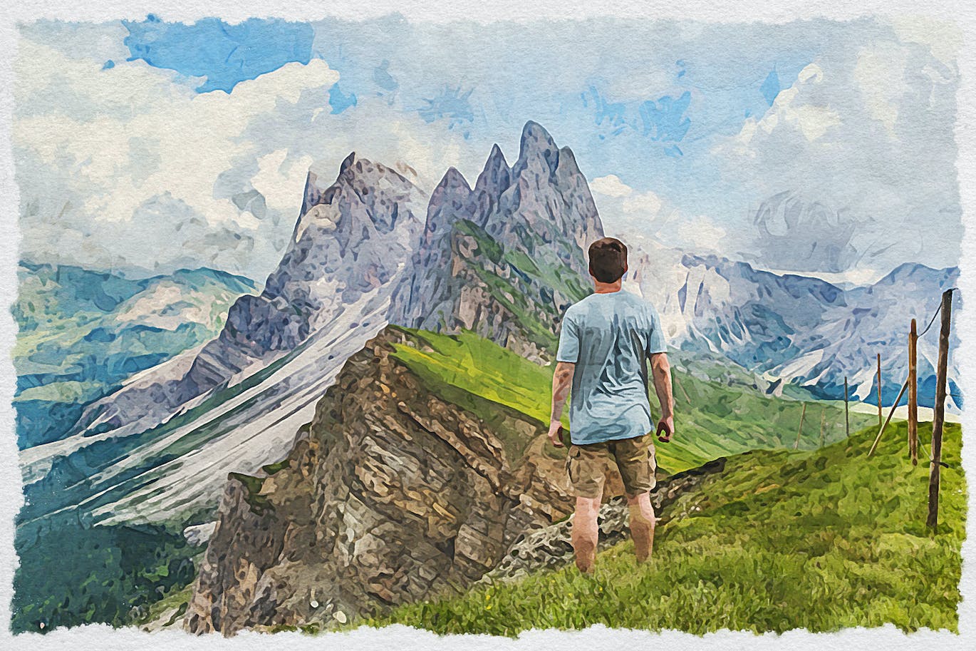 水彩绘画照片处理效果PS动作模板v2 Watercolor Paint V.2 – Photoshop Action 插件预设 sucaiwan.com