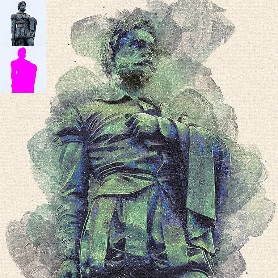 油画艺术效果照片处理Photoshop动作 Oil Painter Photoshop Action 插件预设 sucaiwan.com