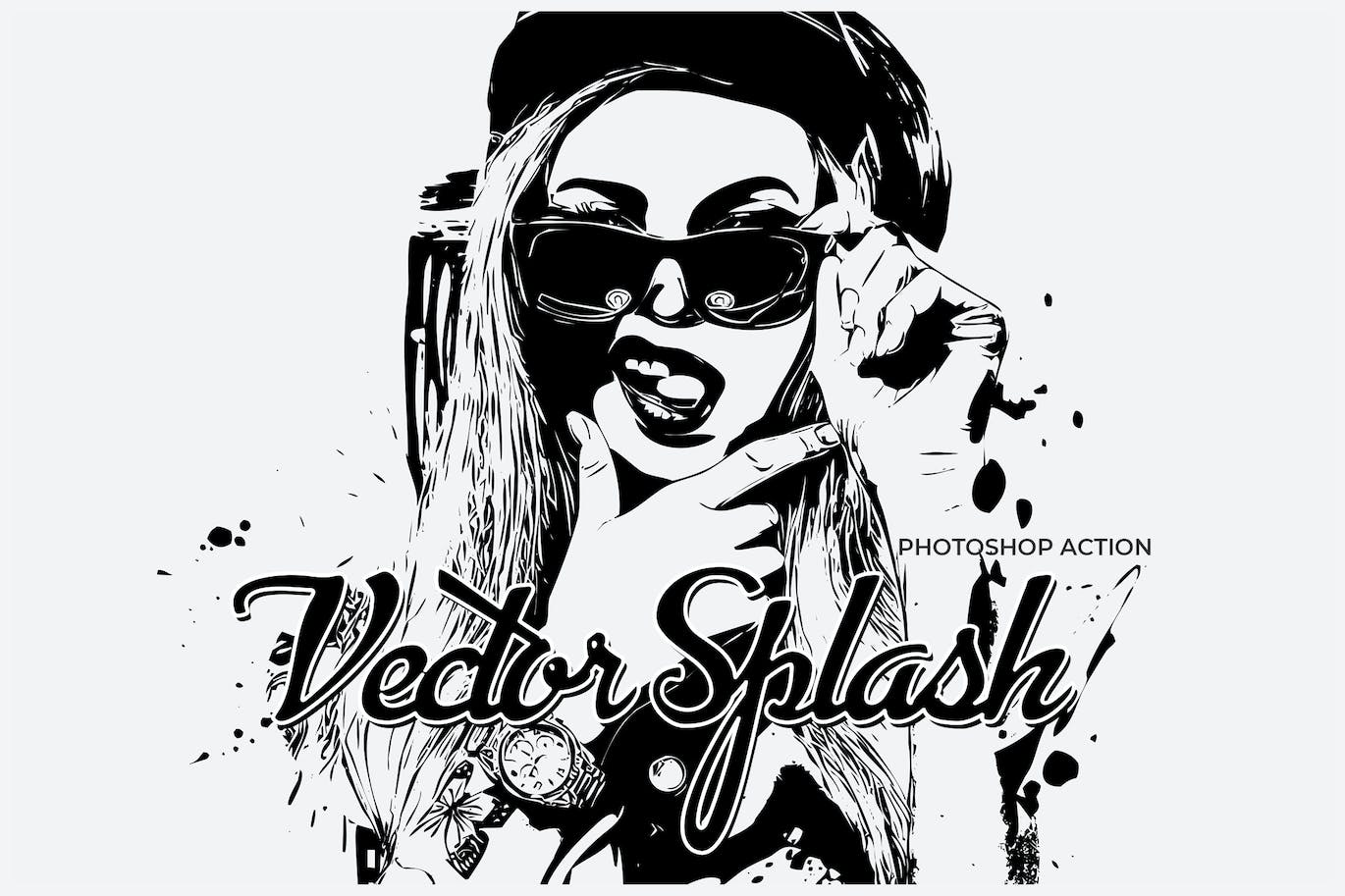 矢量飞溅照片处理效果PS动作模板 Vector Splash – Photoshop Action 插件预设 sucaiwan.com