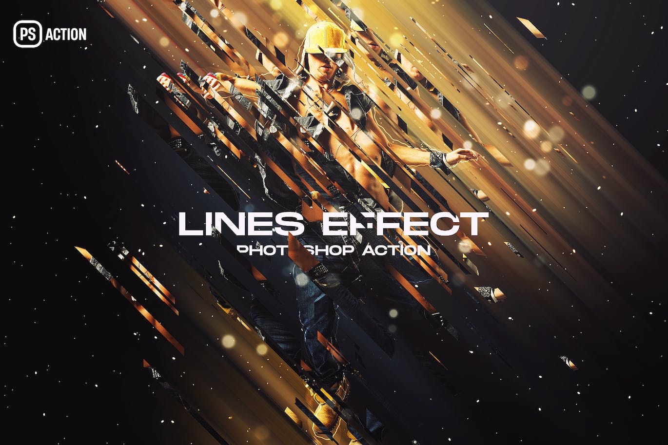 错乱线条效果照片处理Photoshop动作 Lines Effect Photoshop Action APP UI sucaiwan.com