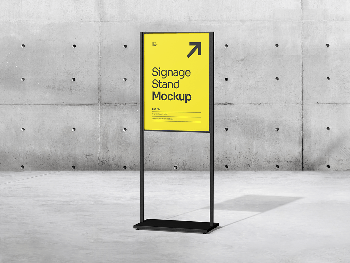 支架标牌招牌广告样机模板 Signage Mockup 样机素材 sucaiwan.com