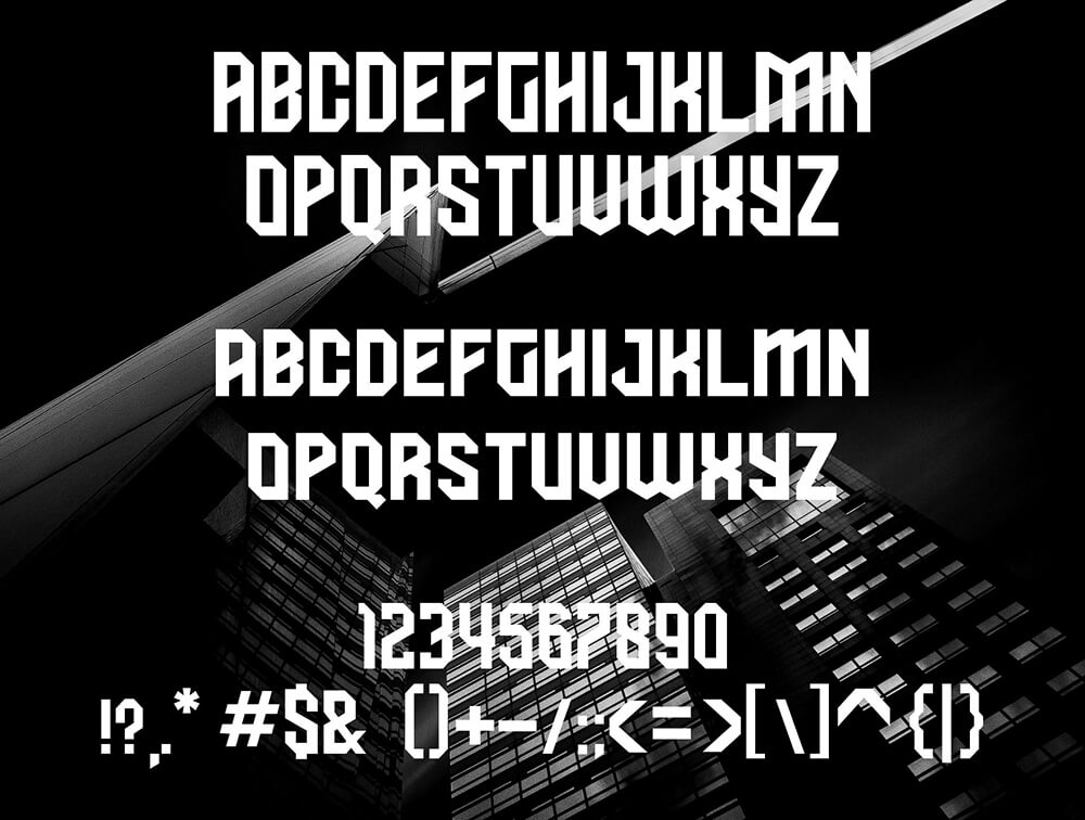 波士顿 – 现代几何字体 设计素材 sucaiwan.com