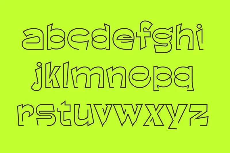 Fujian抽象线条英文字体 设计素材 sucaiwan.com