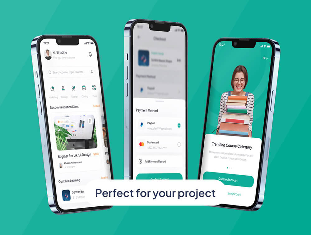 在线课程App应用程序UI套件 APP UI sucaiwan.com