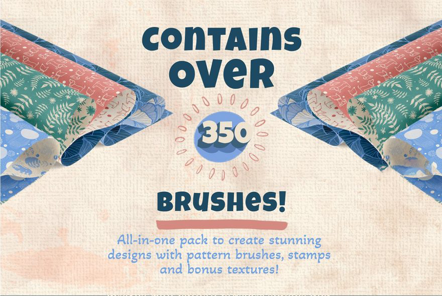 Procreate笔刷-水彩手绘几何抽象纹理Procreate图案笔刷素材 笔刷资源 sucaiwan.com