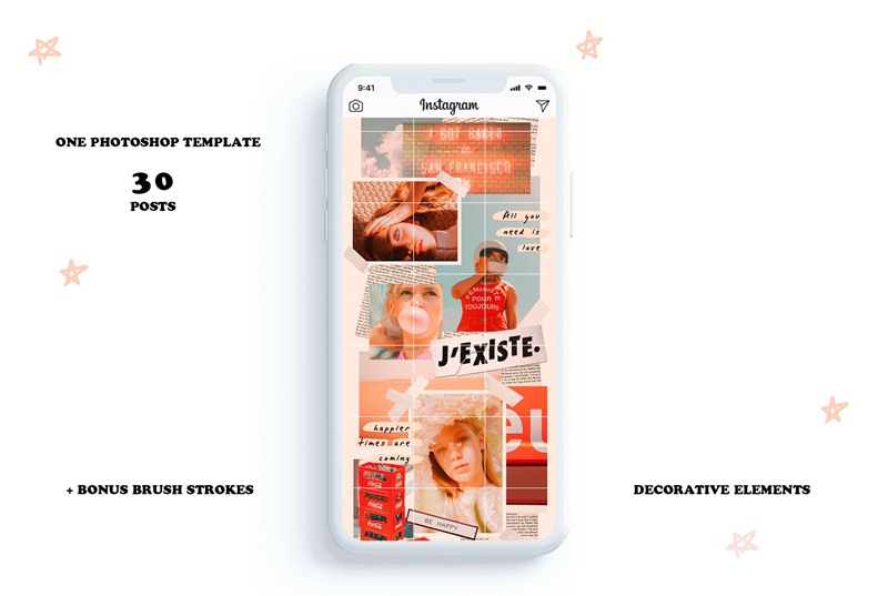 90年代复古风时尚美妆博主潮怀旧管道胶带装饰元素Instagram 拼图PSD模板 90s Instagram Puzzle Template 设计素材 第5张-素材湾丨精选海外优质设计素材资源 90年代复古风时尚美妆博主潮怀旧管道胶带装饰元素Instagram 拼图PSD模板 90s Instagram Puzzle Template 设计素材 sucaiwan.com