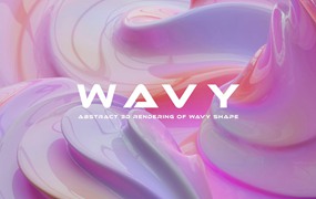 光泽渐变波浪抽象背景 Glossy Wavy Abstract Background