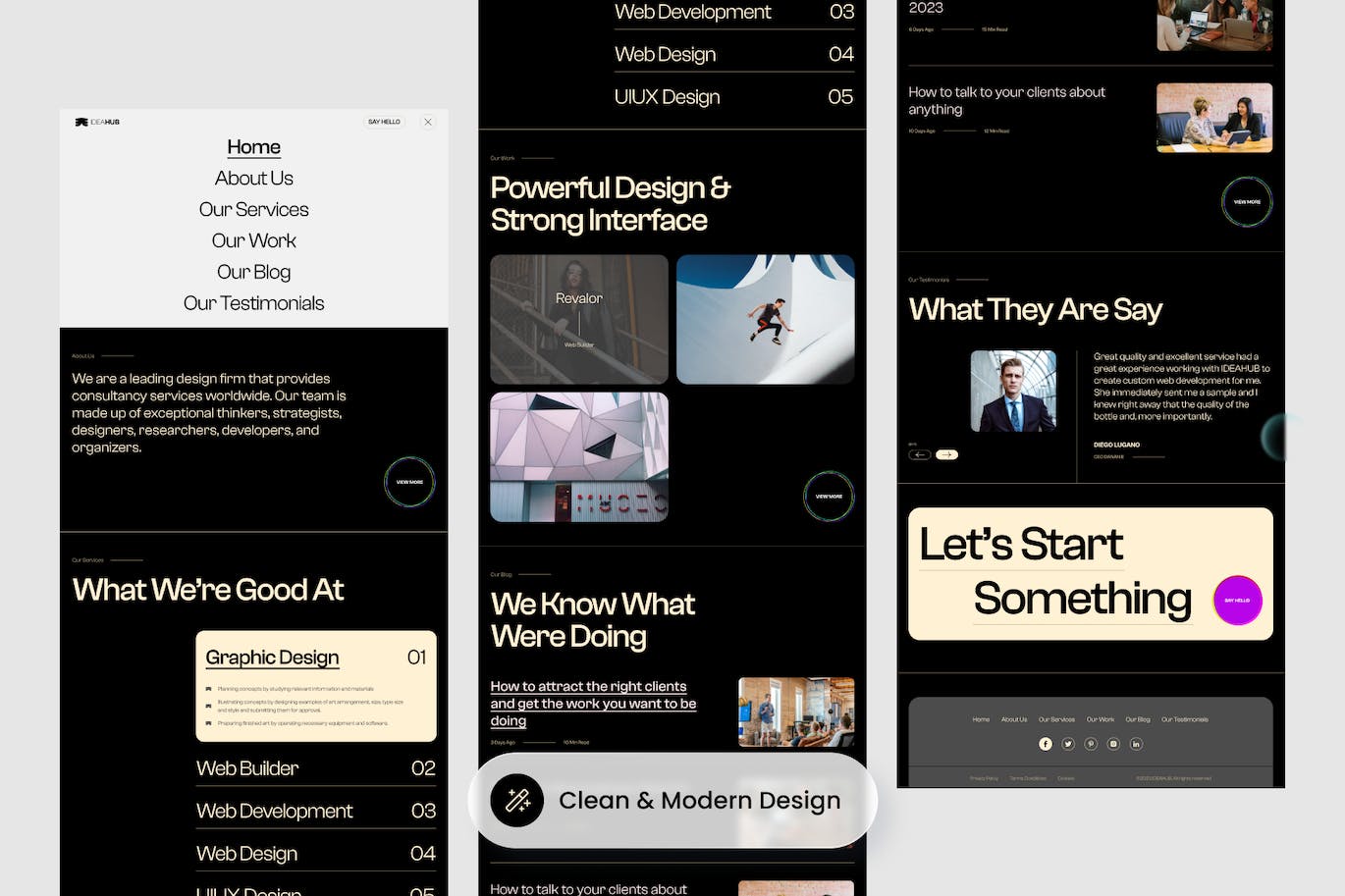 工作室代理网站着陆页模板 Studio Agency – Landing Page Template APP UI sucaiwan.com