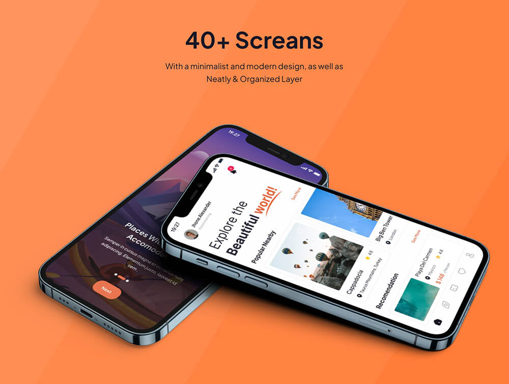 旅游旅行App移动应用程序UI套件 APP UI sucaiwan.com