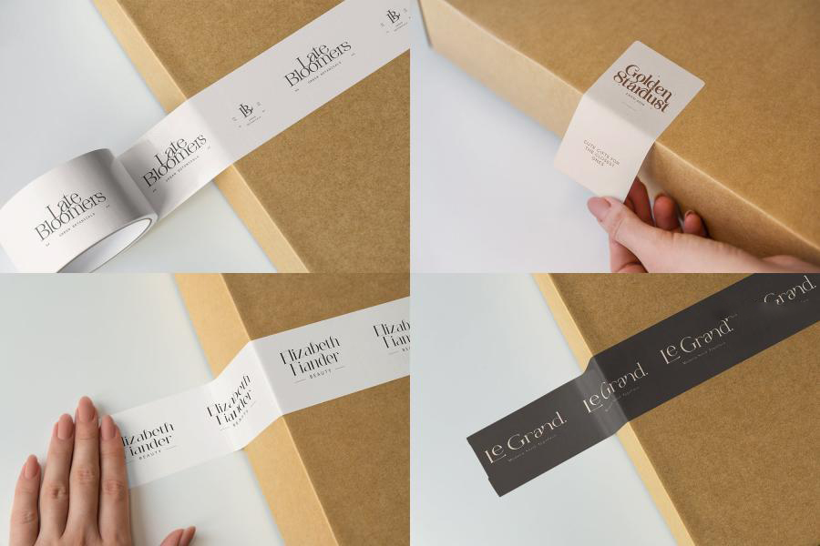 样机模版-圆形和方形标签贴纸设计PSD样机模板素材 样机素材 sucaiwan.com