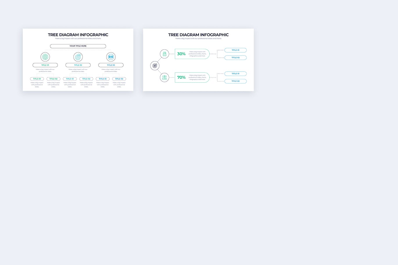 现代树图信息图表Google幻灯片模板 Business Tree Diagram Google Slides Infographics 幻灯图表 sucaiwan.com