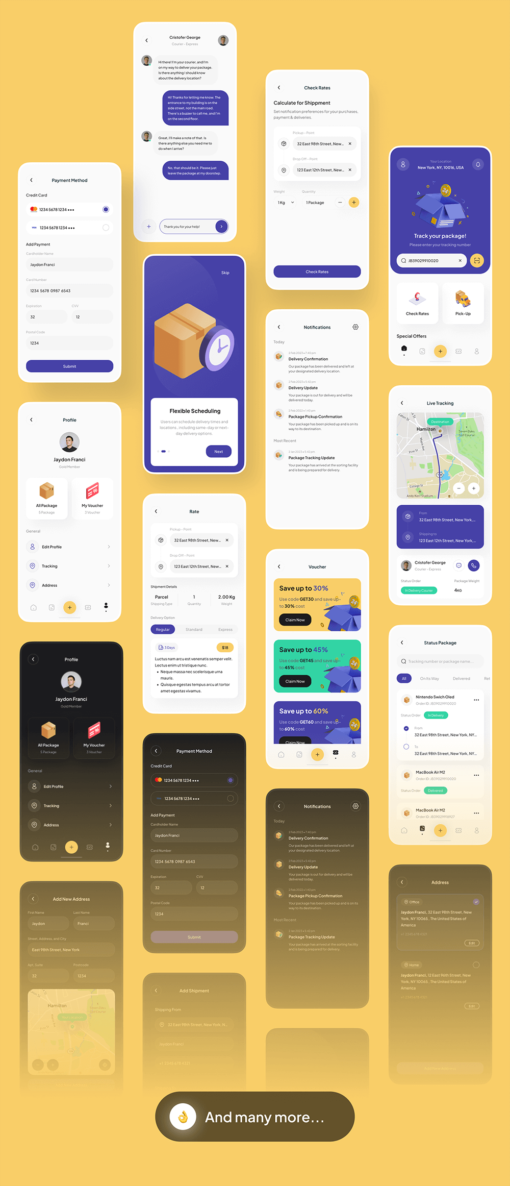 包裹递送移动应用程序UI套件 APP UI sucaiwan.com