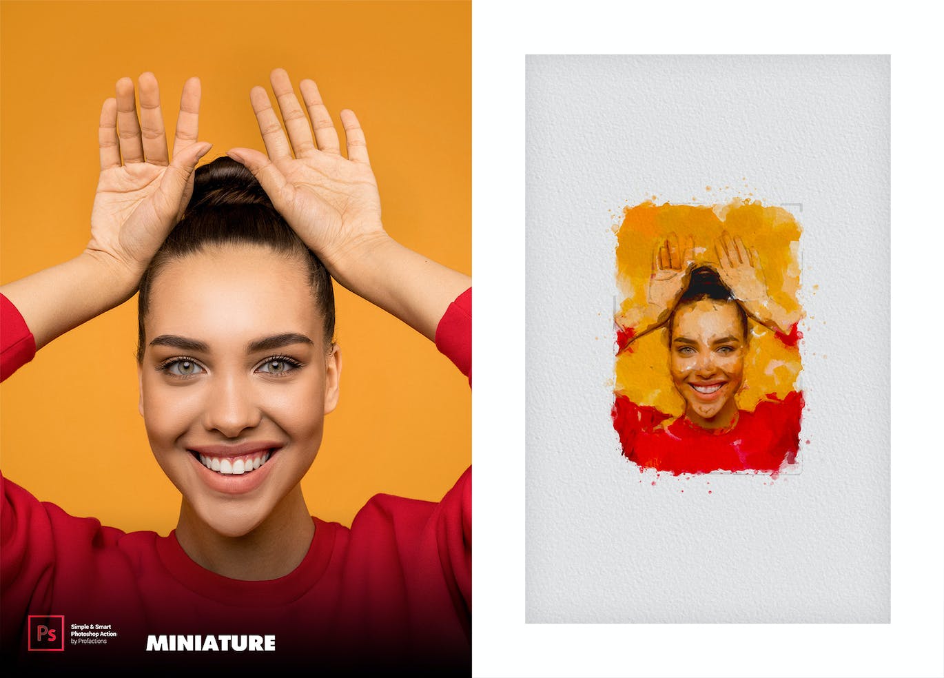 微型水彩画效果照片处理Photoshop动作 Miniature Photoshop Action 插件预设 sucaiwan.com