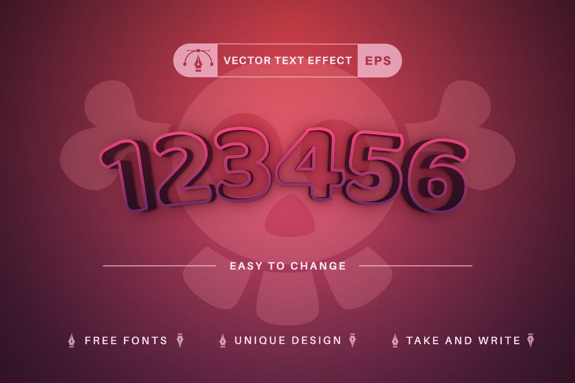 万圣节矢量文字效果字体样式 Halloween – Editable Text Effect, Font Style 插件预设 sucaiwan.com