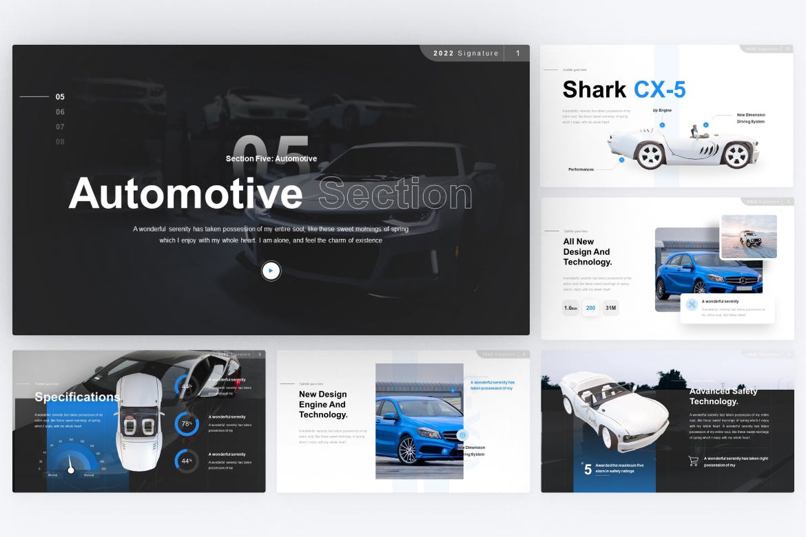 汽车行业Powerpoint幻灯片模板 Automotive PowerPoint Template 幻灯图表 sucaiwan.com