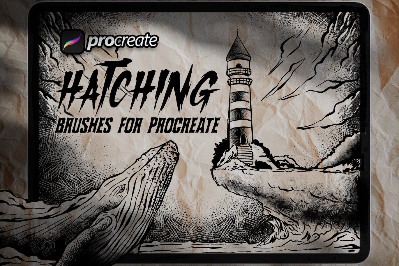 图案填充Procreate绘画笔刷素材 Dans Hatching Drawing Procreate 笔刷资源 sucaiwan.com