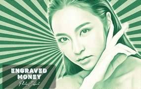 雕刻货币效果PS动作模板 Engraved Money Photoshop Action