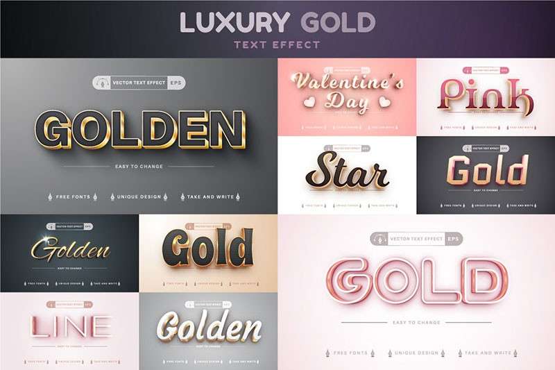 100个标题设计矢量文本样式，AI源文件 图片素材 sucaiwan.com