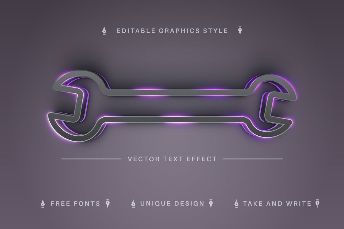 黑色发光矢量文字效果字体样式 Garland – Editable Text Effect, Font Style 插件预设 sucaiwan.com