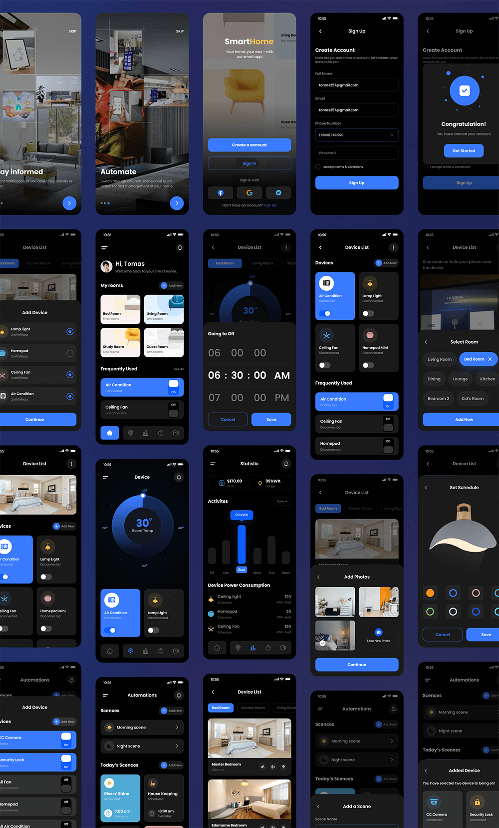 智能家居App应用程序iOS UI套件 APP UI sucaiwan.com