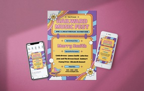 复古音乐节海报传单媒体套件 Retro Music Festival – Flyer Media Kit