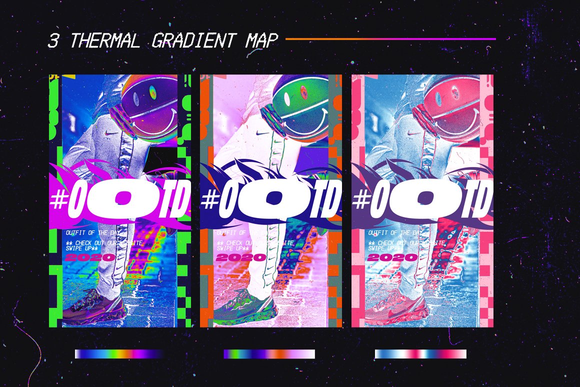 潮流复古时尚热成像霓虹Instagram风PSD模板 Thermography Instagram Templates 图片素材 sucaiwan.com