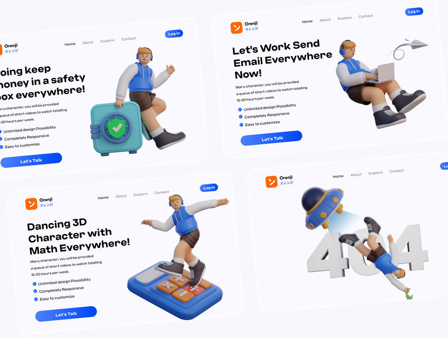 3D图标-3D人物角色UI设计插画模型PNG素材 图标素材 sucaiwan.com