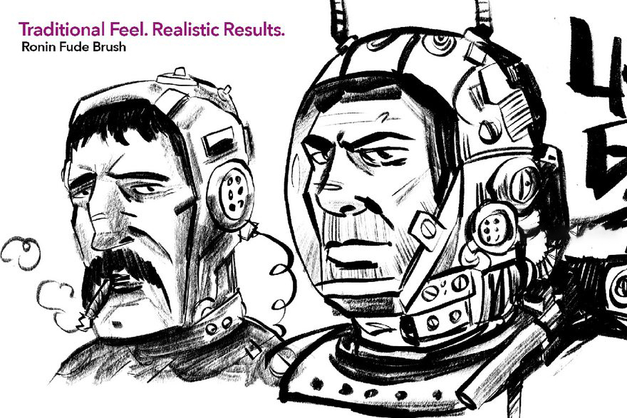 Procreate笔刷-水墨画水性画笔效果Procreate笔刷素材下载 笔刷资源 sucaiwan.com