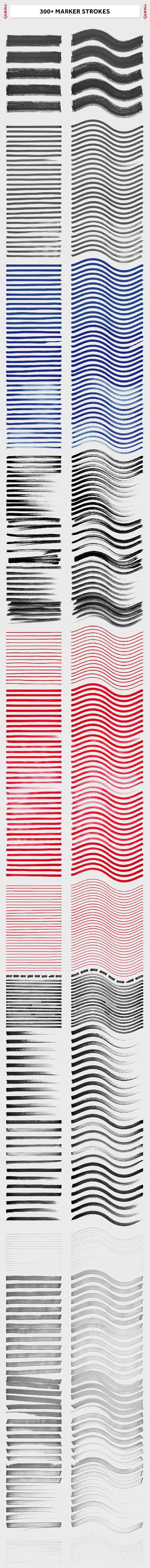 700+Illustrator超实用手绘笔刷大合集 笔刷资源 sucaiwan.com