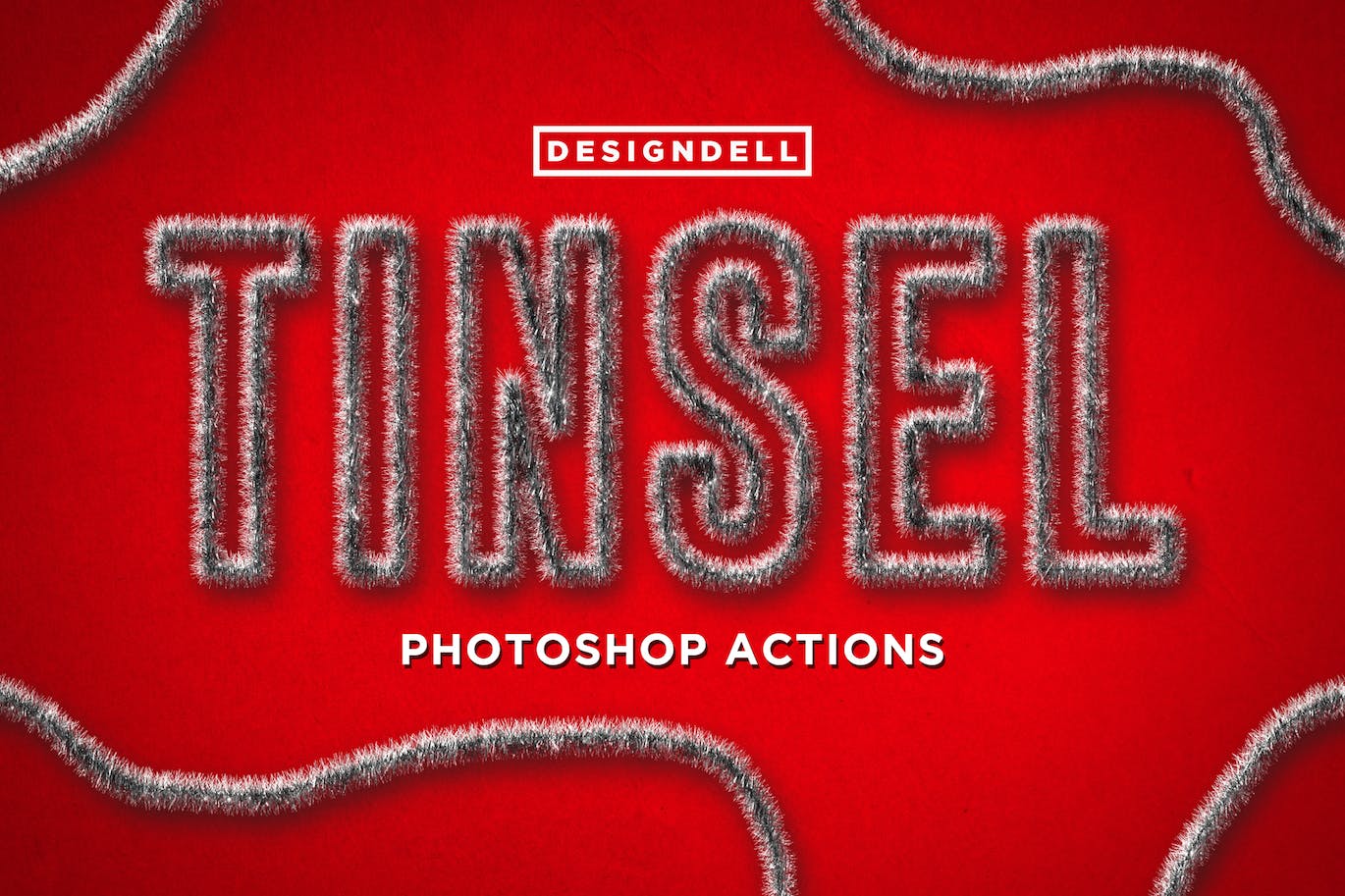金属丝效果文字处理Photoshop动作 Tinsel Photoshop Action 插件预设 sucaiwan.com