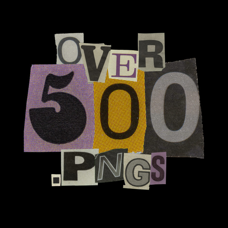 500个复古潮流手工剪裁字母数字符号png免扣素材 BLKMARKET – RANSOM 图片素材 sucaiwan.com