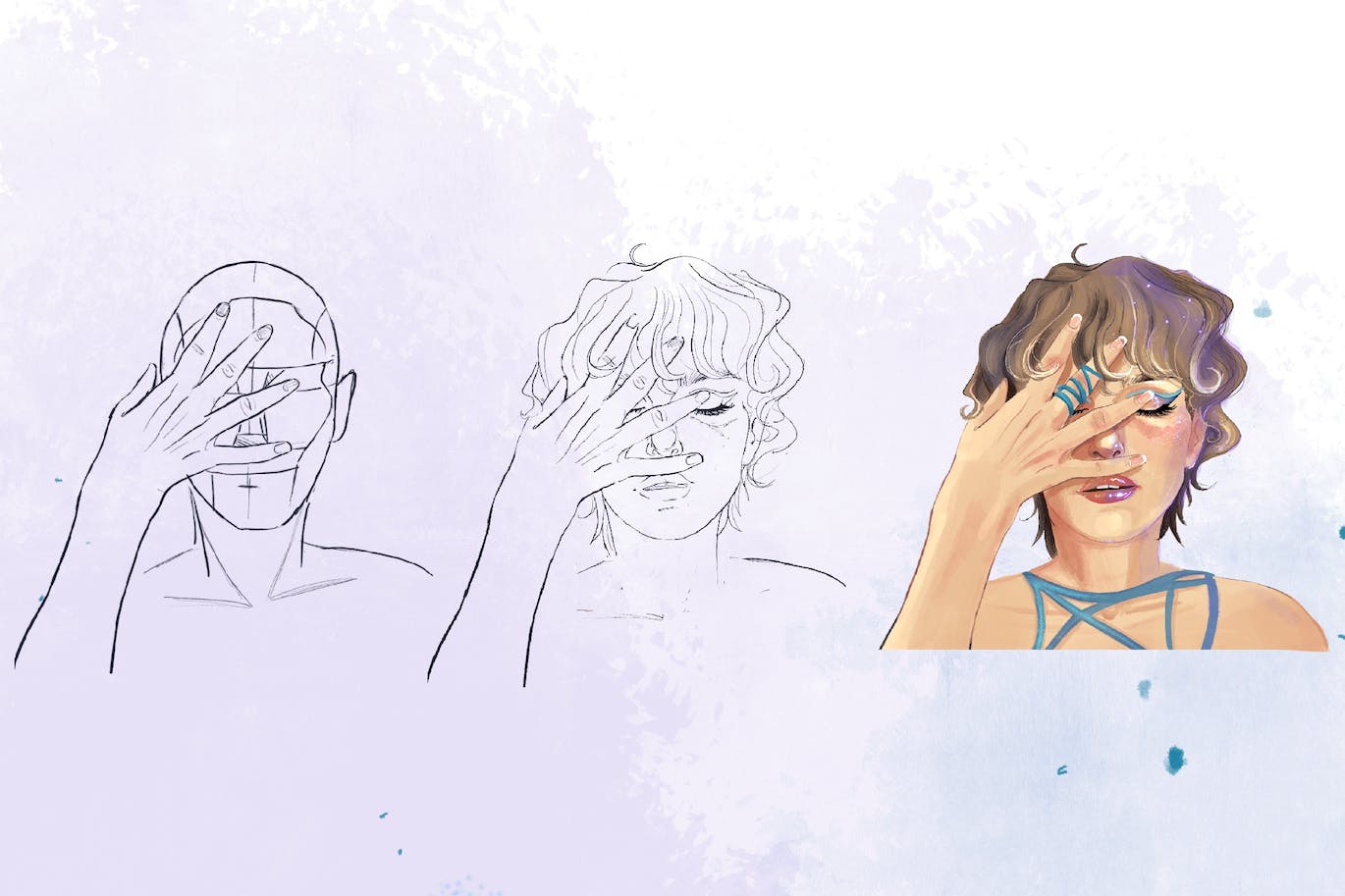 10个人像肖像印章Procreate笔刷 10 Portrait Pose Stamps Procreate 笔刷资源 sucaiwan.com