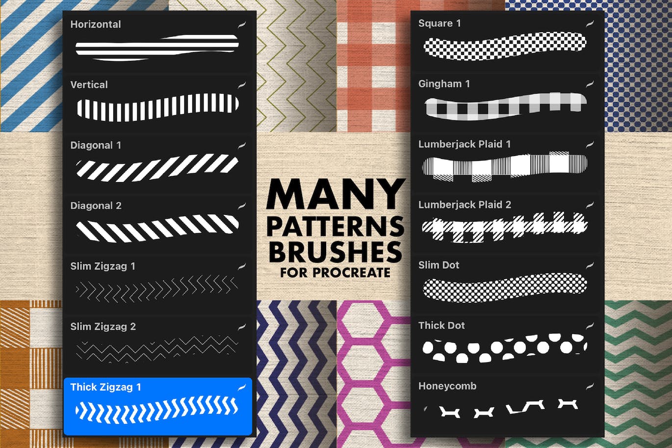 图案Procreate绘画笔刷素材 DANS PATTERN PROCREATE #1 笔刷资源 sucaiwan.com