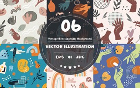 复古美学无缝图案 Vintage Aesthetic Seamless Pattern