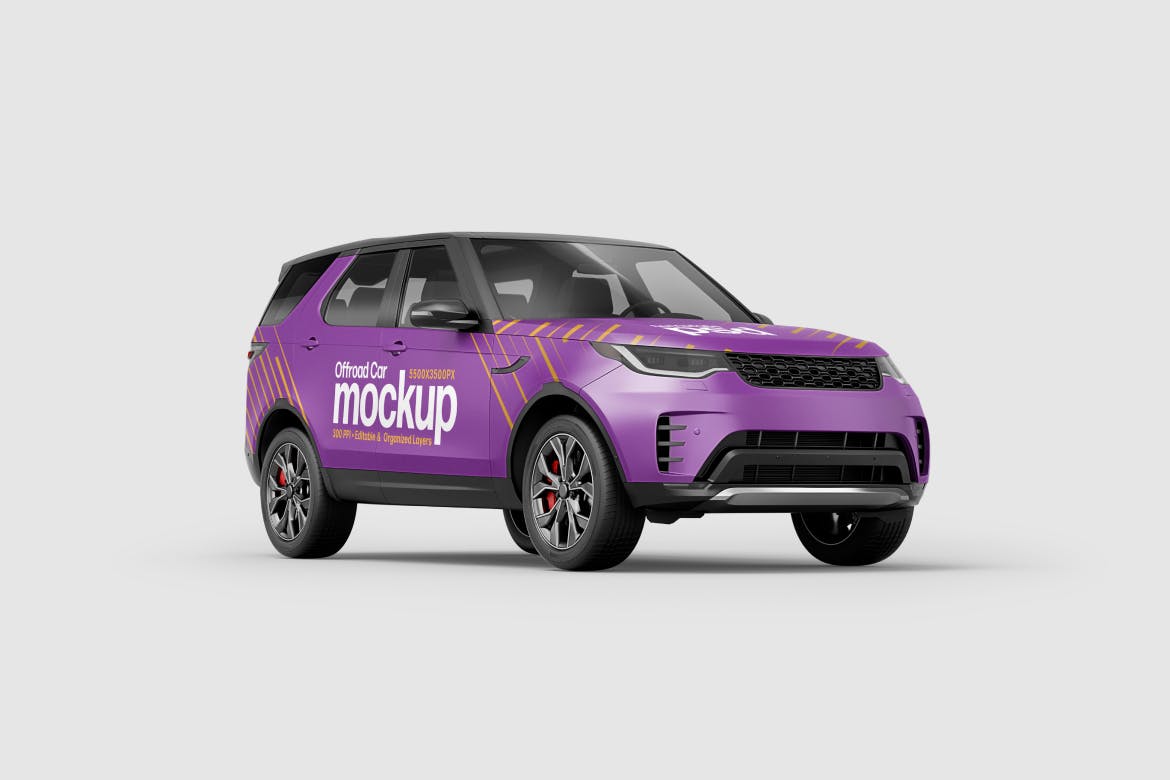 路虎越野汽车广告设计样机 Cargo Van Mockup Set 样机素材 sucaiwan.com