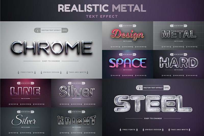 100个标题设计矢量文本样式，AI源文件 图片素材 sucaiwan.com