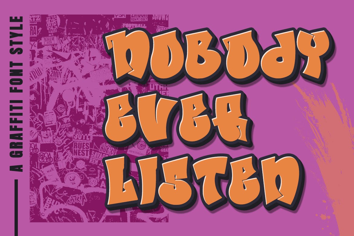 简易风格街头涂鸦字体 Easy Style – Graffiti Font Style 设计素材 sucaiwan.com