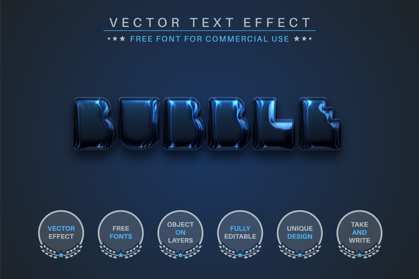深色气泡矢量文字效果字体样式 Dark Bubble – Editable Text Effect, Font Style 插件预设 sucaiwan.com