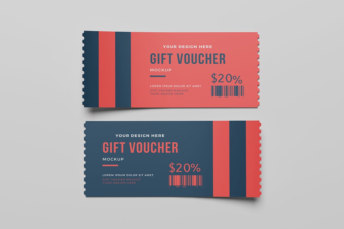 礼品券门票设计样机 Gift Voucher Mockup 样机素材 sucaiwan.com