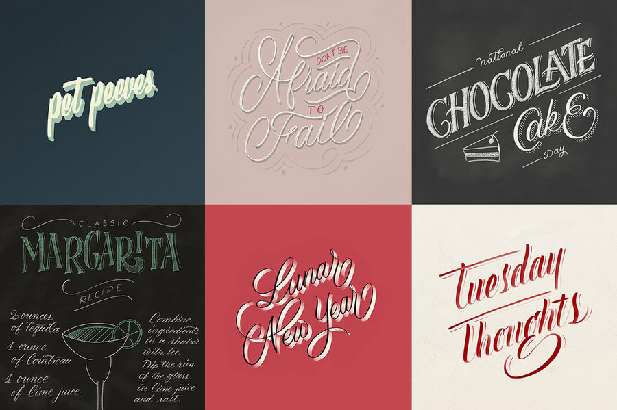 Procreate笔刷-粉笔水彩噪点墨水艺术字笔刷素材 笔刷资源 sucaiwan.com