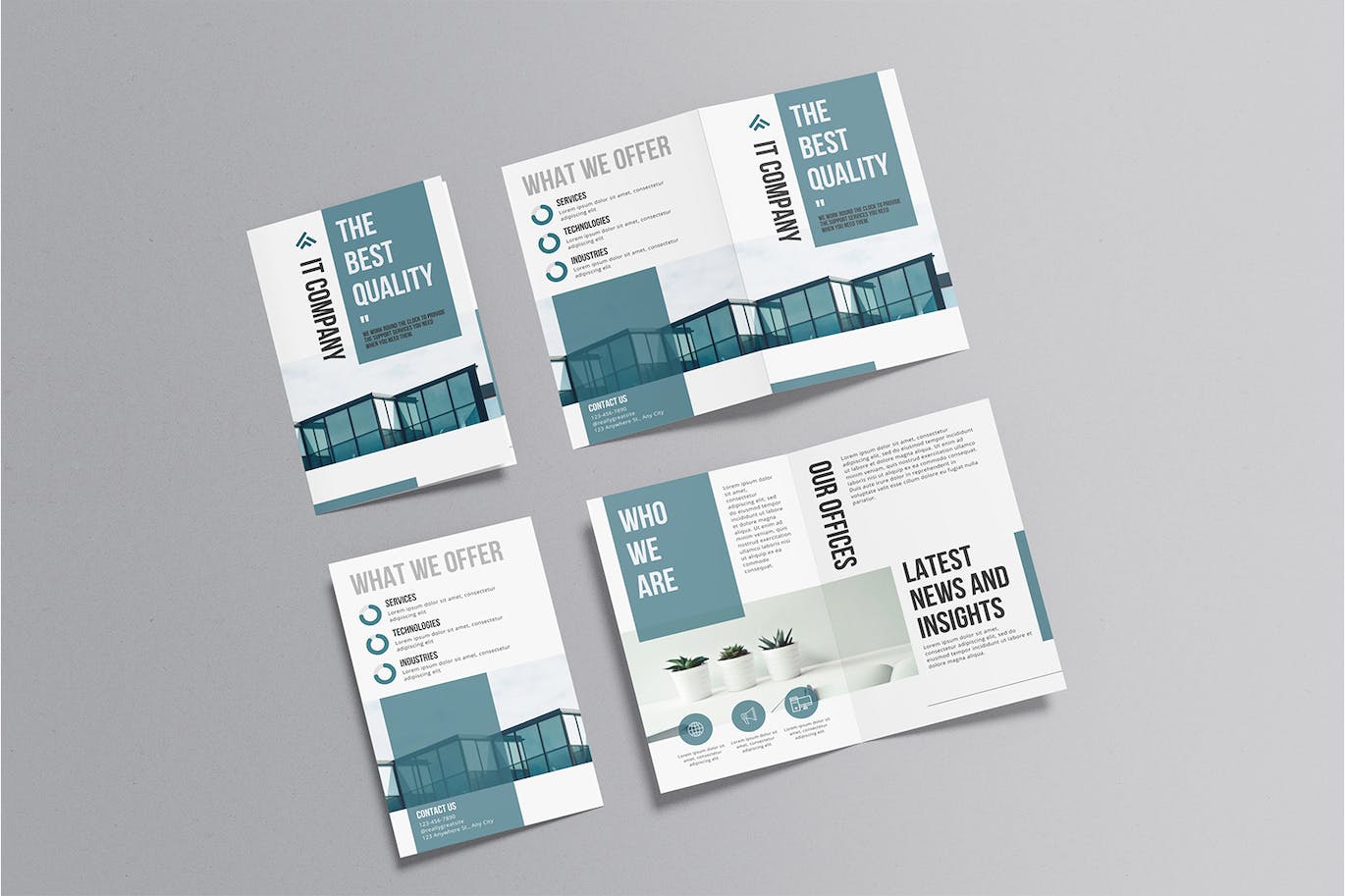 A5双折小册子/宣传册样机 A5 Bifold Brochure Mockup 样机素材 sucaiwan.com