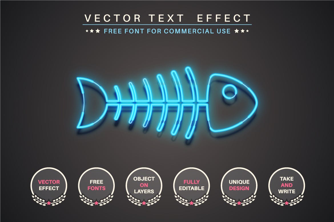 霓虹灯矢量文字效果字体样式 Night Party – Editable Text Effect, Font Style 样机素材 sucaiwan.com