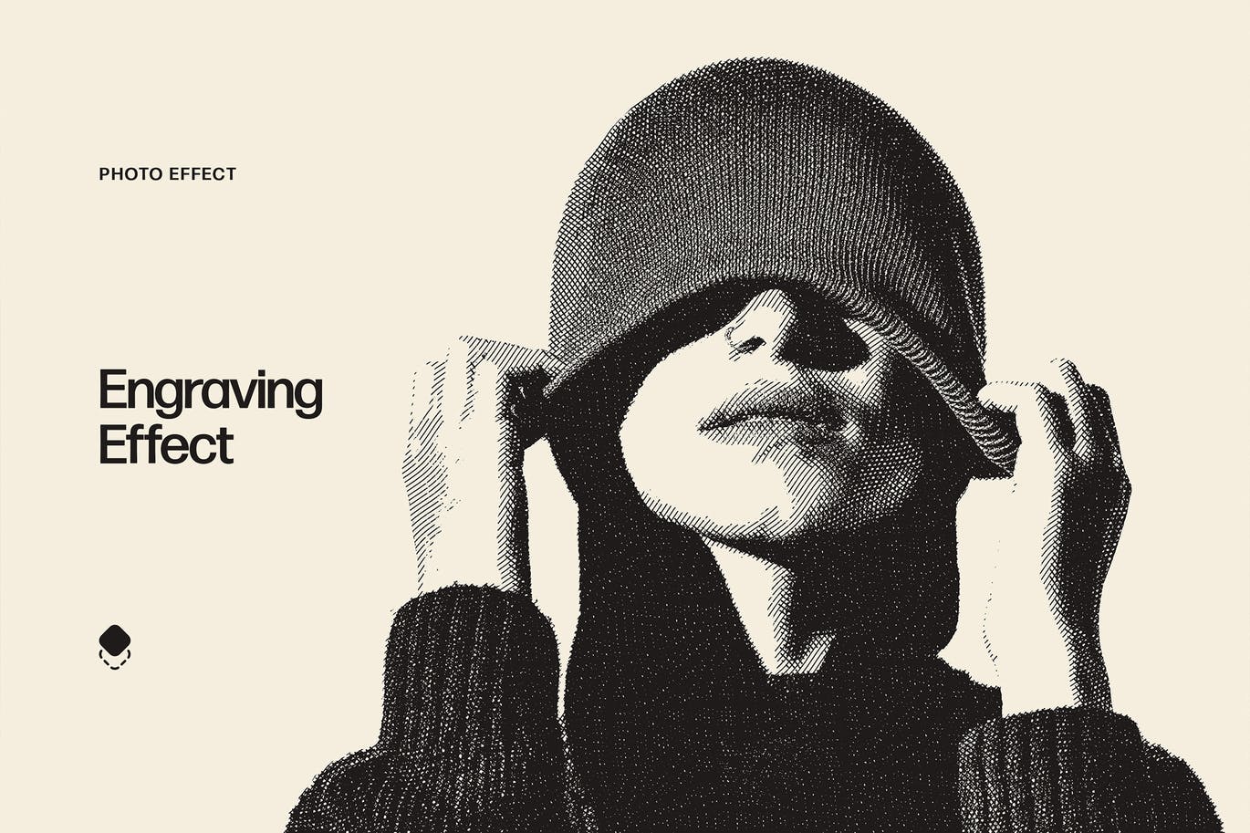 半色调雕刻PS照片效果模板 Engraving Photoshop Effect 插件预设 sucaiwan.com