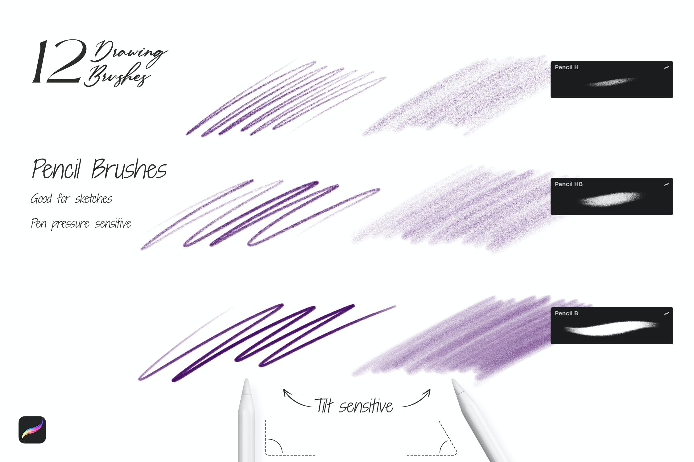 绘图Procreate笔刷 Drawing Procreate Brushes 笔刷资源 sucaiwan.com