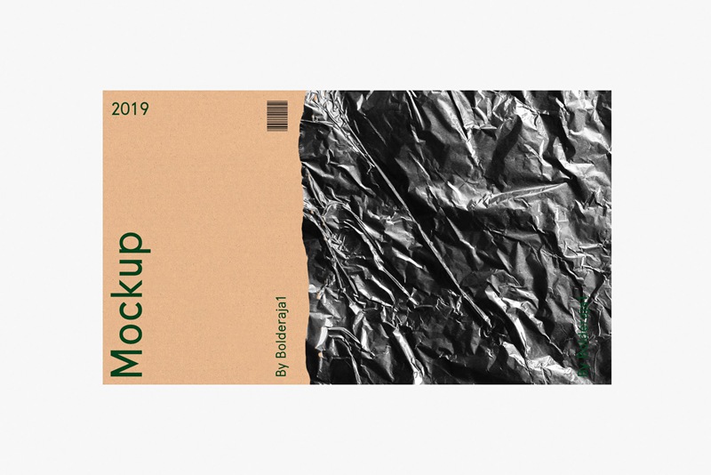 33种潮流现代风格酸性锡箔纸褶皱纸纹理PSD样机 样机素材 sucaiwan.com